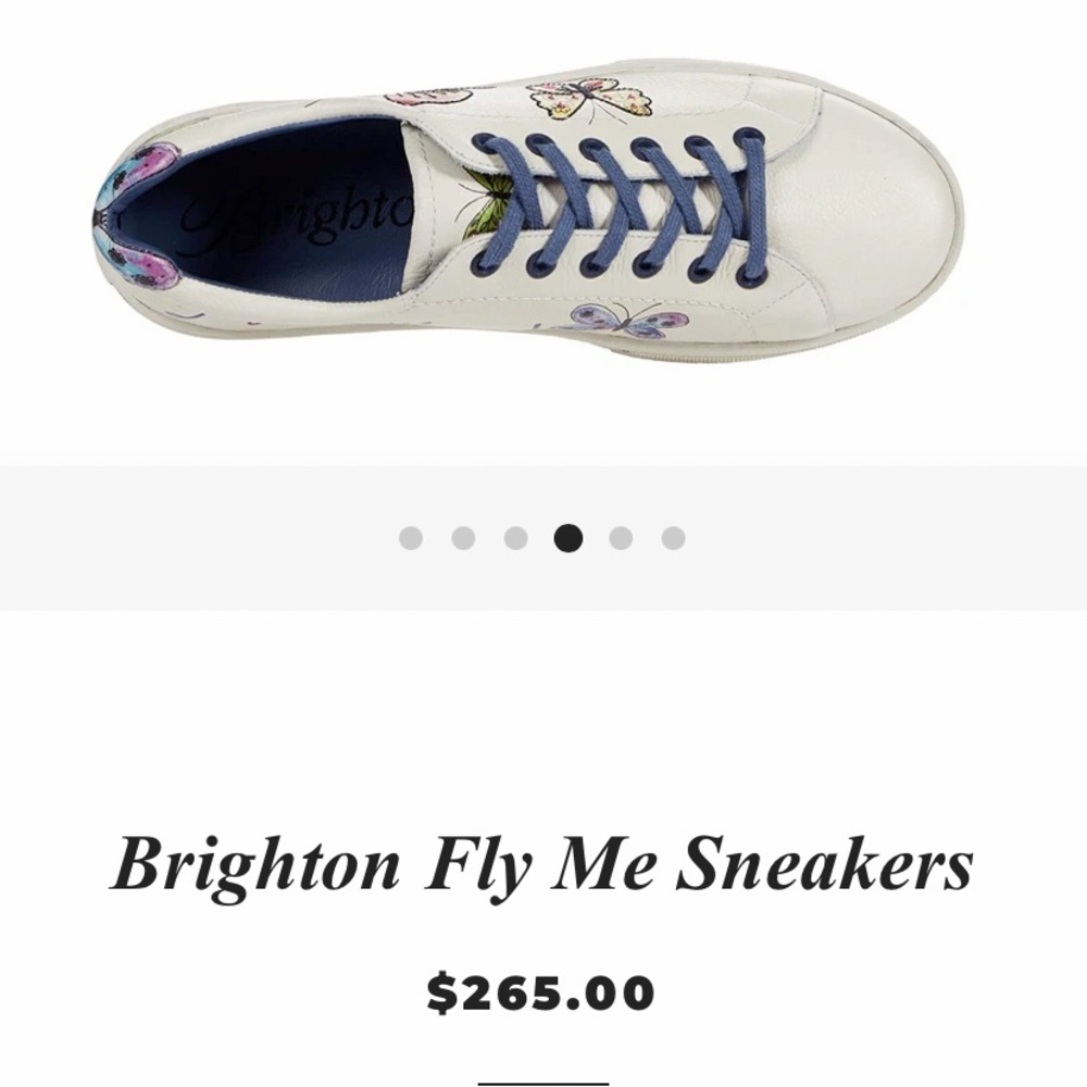 Brighton Leather Fly Me Sneaker with Whimsical Animated Butterfly Print Size 10 - Picture 5 of 16
